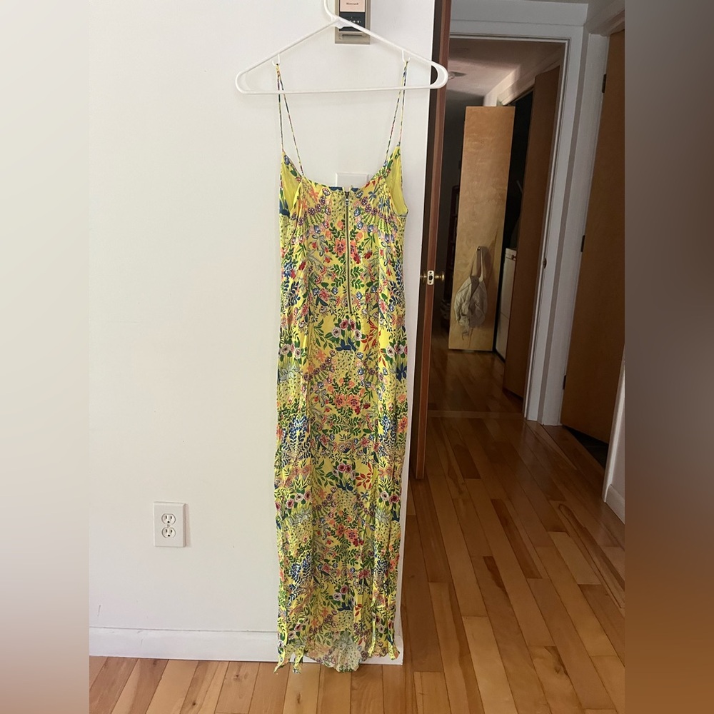 Alice + Olivia Yellow Spaghetti Strap Slip Maxi Dress - Picture 3 of 6